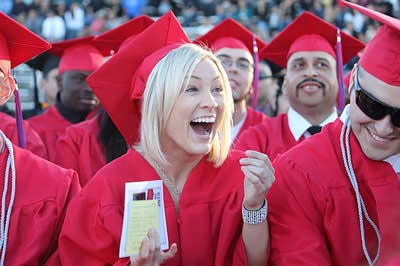 Excited students at the 2010 graduation
