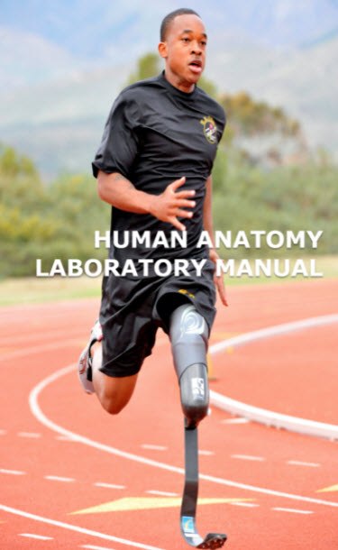 Lab manual cover with black man with prosthetic leg running on a track