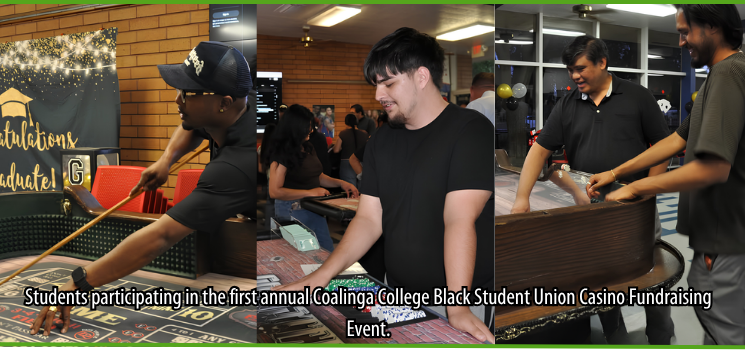 Students participating in the first annual Coalinga College Black Student Union Casino Fundraising Event.
